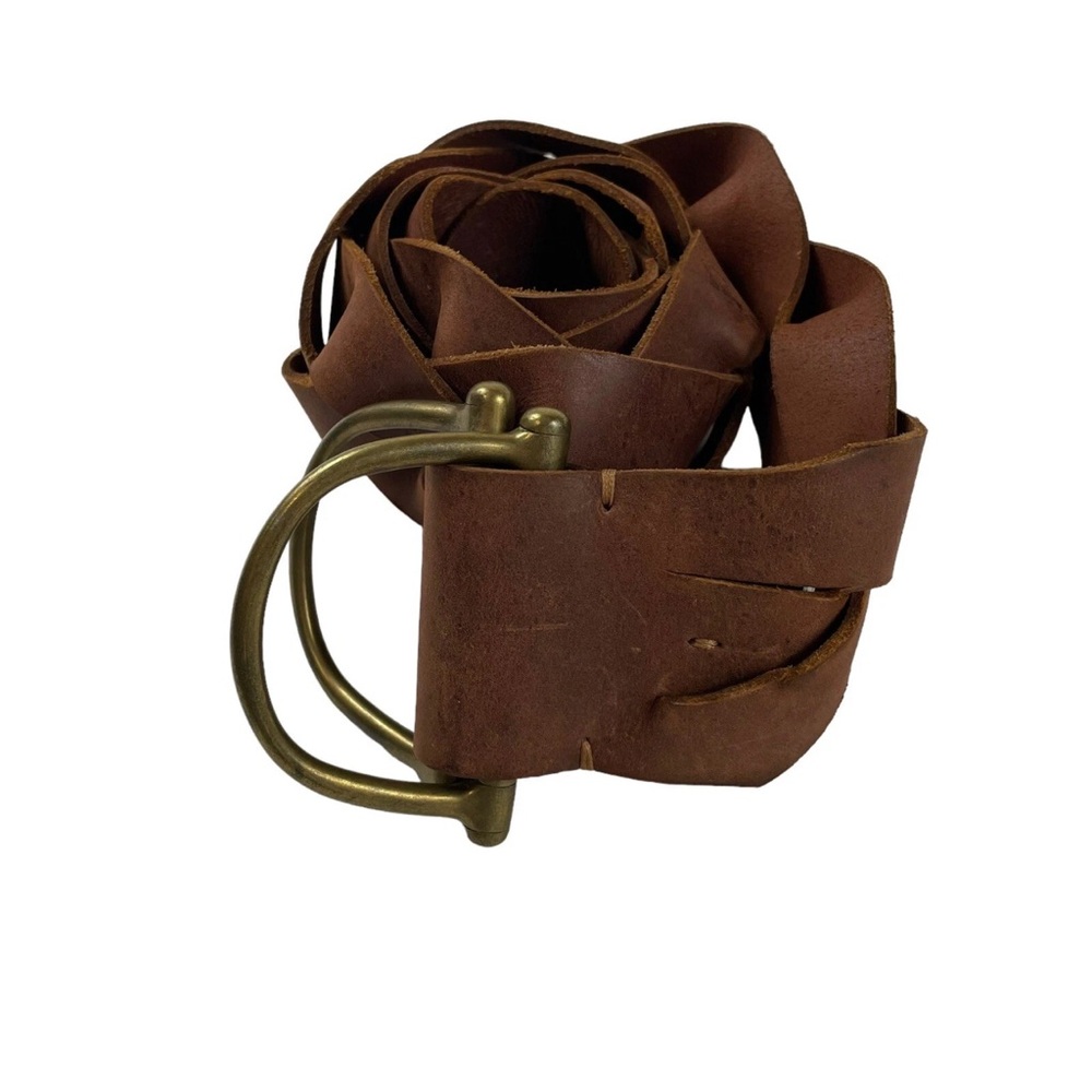 Ralph Lauren sze Small Brown Leather Belt with Brass Buckle